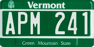 VT license plate APM241