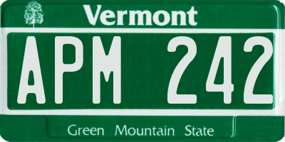 VT license plate APM242