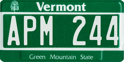 VT license plate APM244