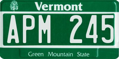 VT license plate APM245