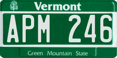 VT license plate APM246