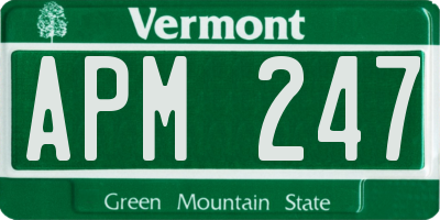VT license plate APM247