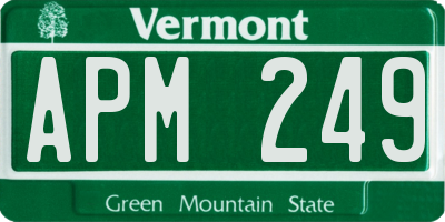 VT license plate APM249