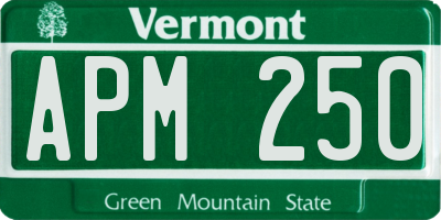VT license plate APM250