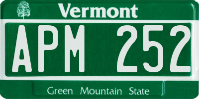 VT license plate APM252