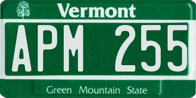 VT license plate APM255
