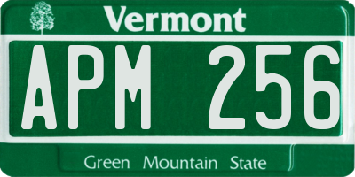 VT license plate APM256