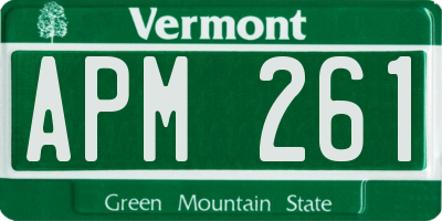 VT license plate APM261