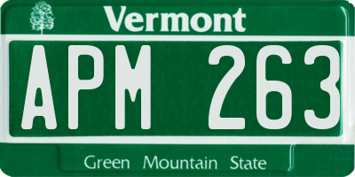 VT license plate APM263
