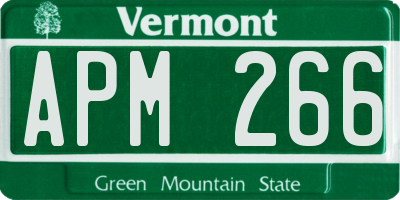 VT license plate APM266