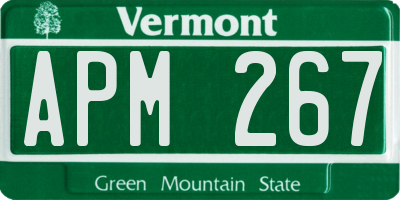 VT license plate APM267