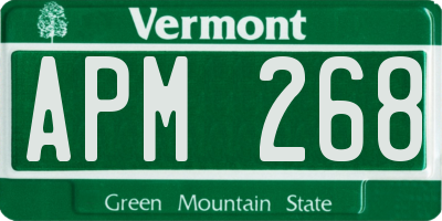 VT license plate APM268
