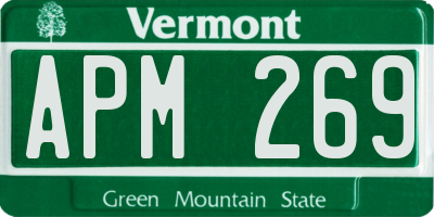 VT license plate APM269