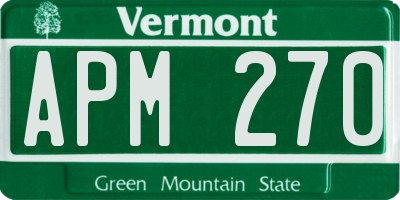 VT license plate APM270