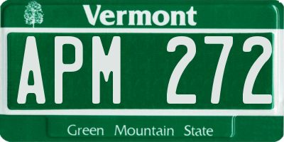 VT license plate APM272