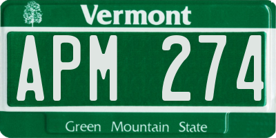 VT license plate APM274