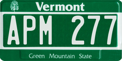 VT license plate APM277