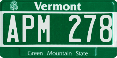 VT license plate APM278
