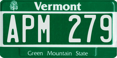 VT license plate APM279