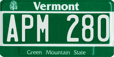 VT license plate APM280