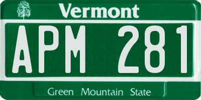 VT license plate APM281