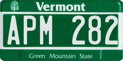 VT license plate APM282