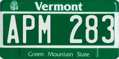 VT license plate APM283