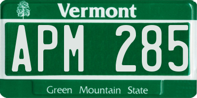 VT license plate APM285