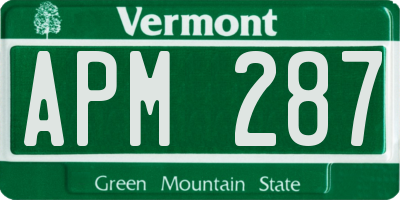 VT license plate APM287