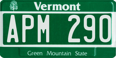 VT license plate APM290