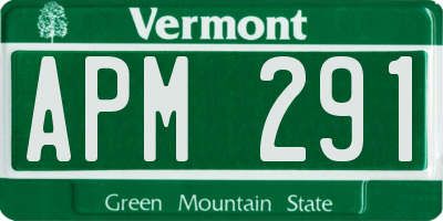 VT license plate APM291
