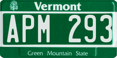 VT license plate APM293
