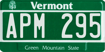 VT license plate APM295