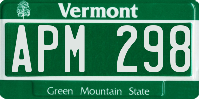VT license plate APM298