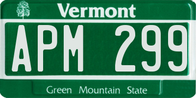 VT license plate APM299