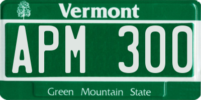 VT license plate APM300