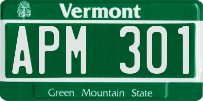 VT license plate APM301