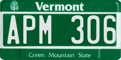 VT license plate APM306