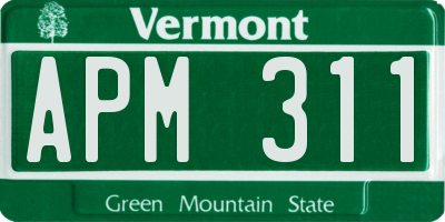 VT license plate APM311