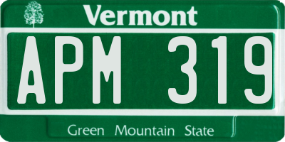 VT license plate APM319