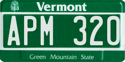 VT license plate APM320