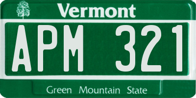 VT license plate APM321