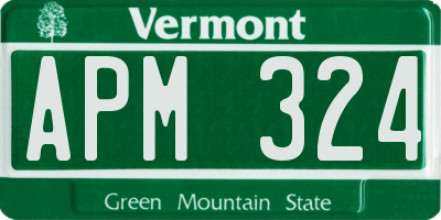 VT license plate APM324