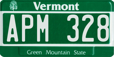 VT license plate APM328