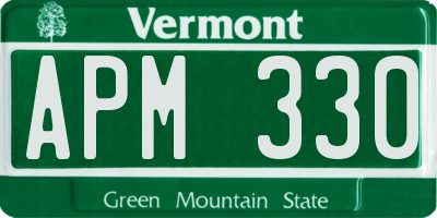 VT license plate APM330