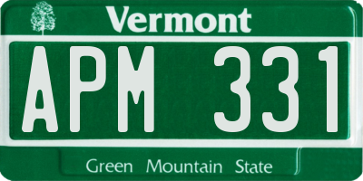 VT license plate APM331
