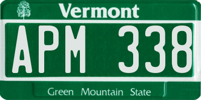 VT license plate APM338