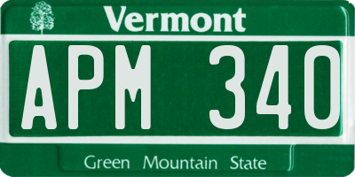 VT license plate APM340