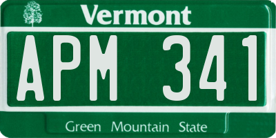 VT license plate APM341
