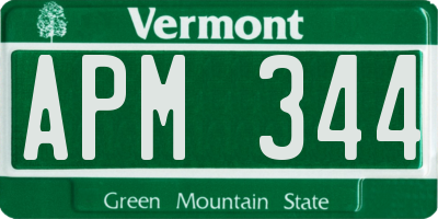VT license plate APM344